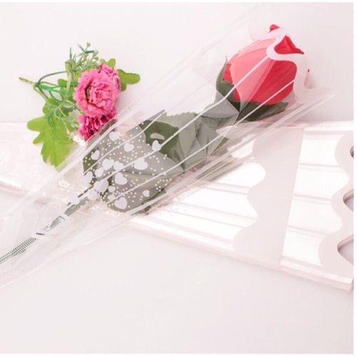 Túi/bao kiếng gói hoa 1 bông họa tiết/xấp/100 cái