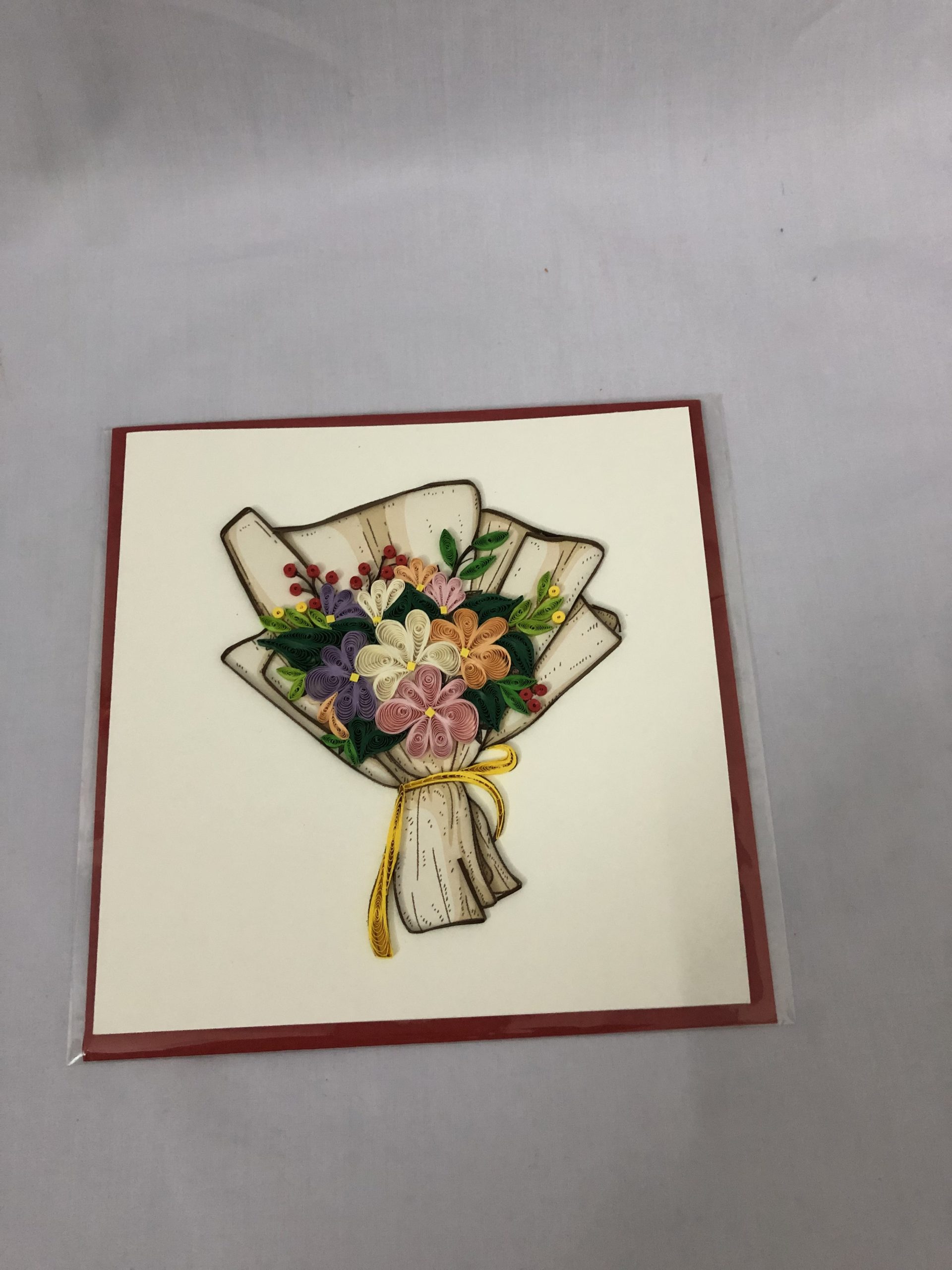 Thiệp giấy xoắn quilling kích thước 15 x 15 cm/thiệp