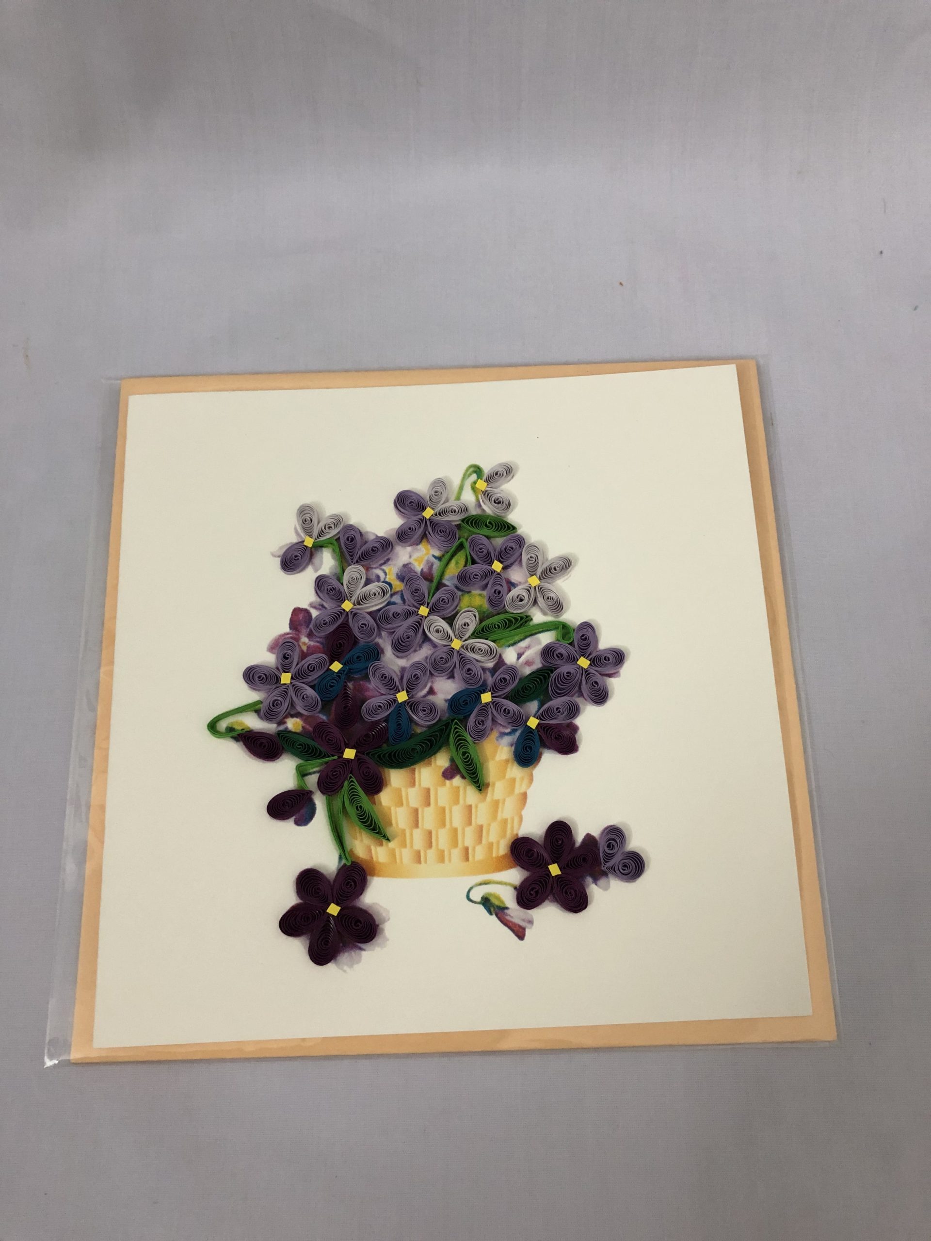 Thiệp giấy xoắn quilling kích thước 15 x 15 cm/thiệp