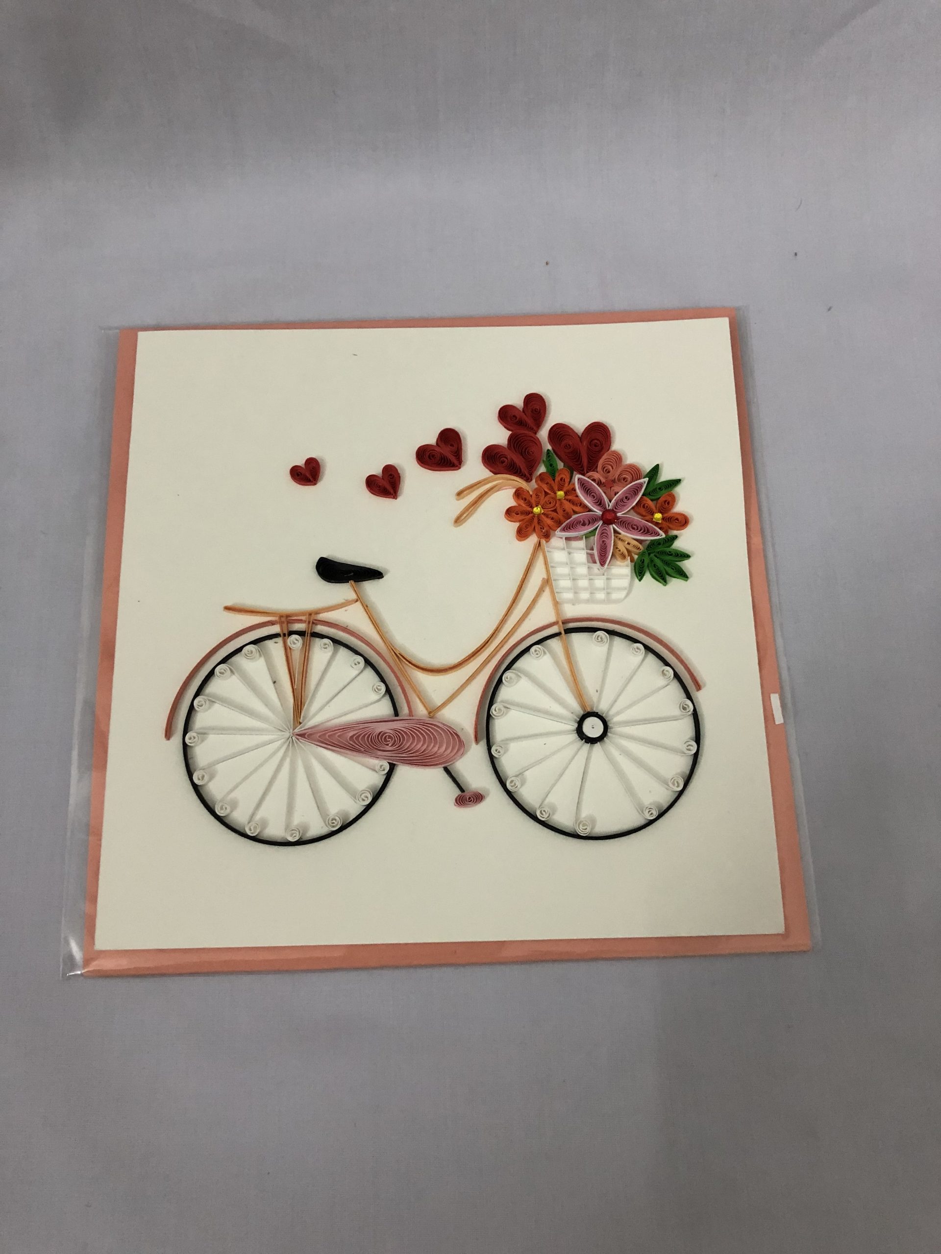 Thiệp giấy xoắn quilling kích thước 15 x 15 cm/thiệp