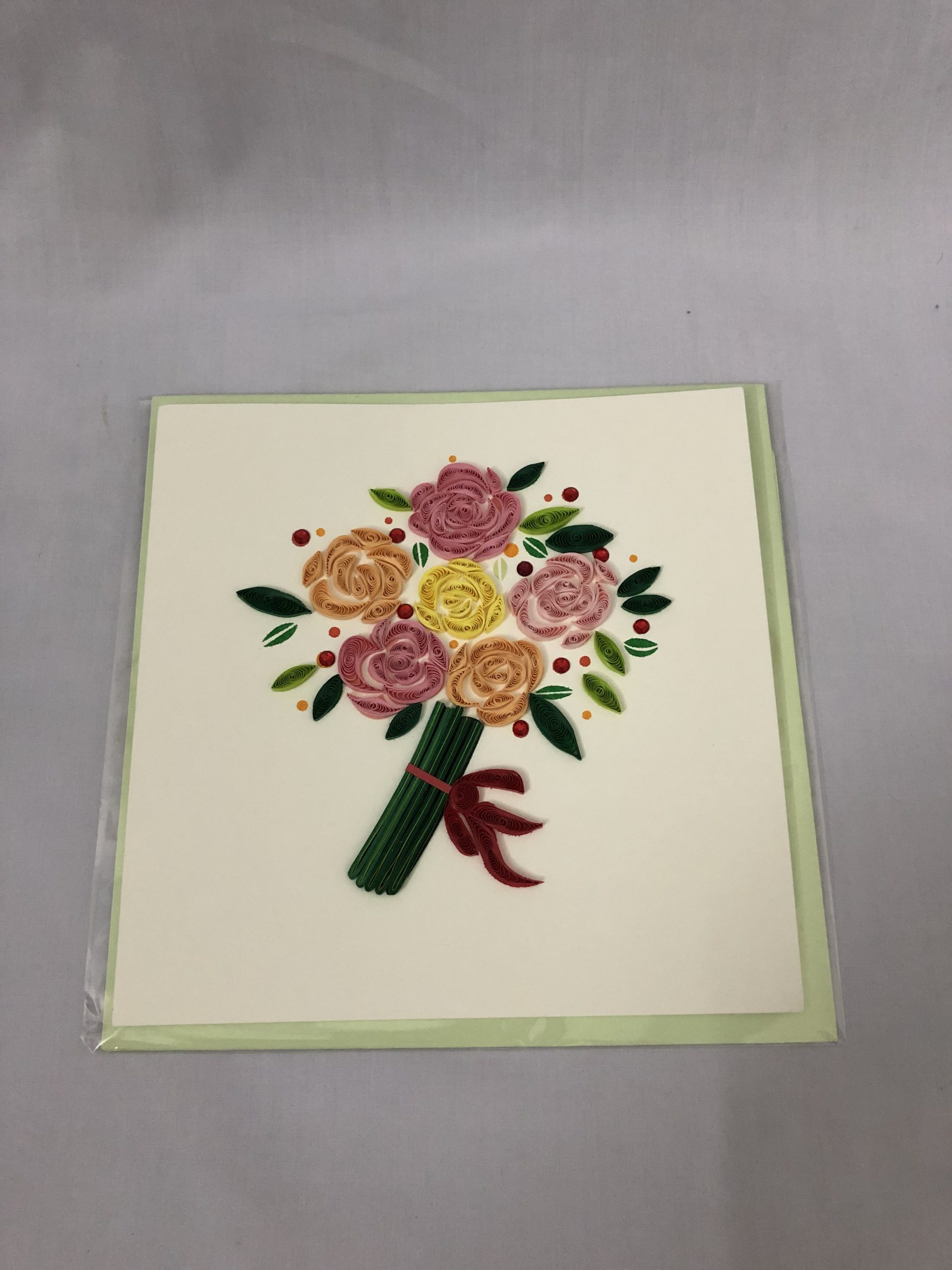 Thiệp giấy xoắn quilling kích thước 15 x 15 cm/thiệp