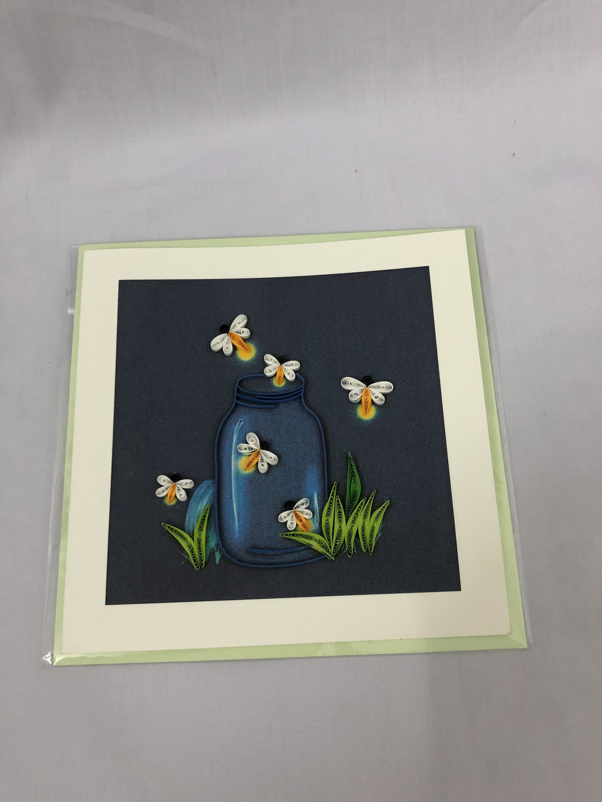 Thiệp giấy xoắn quilling kích thước 15 x 15 cm/thiệp