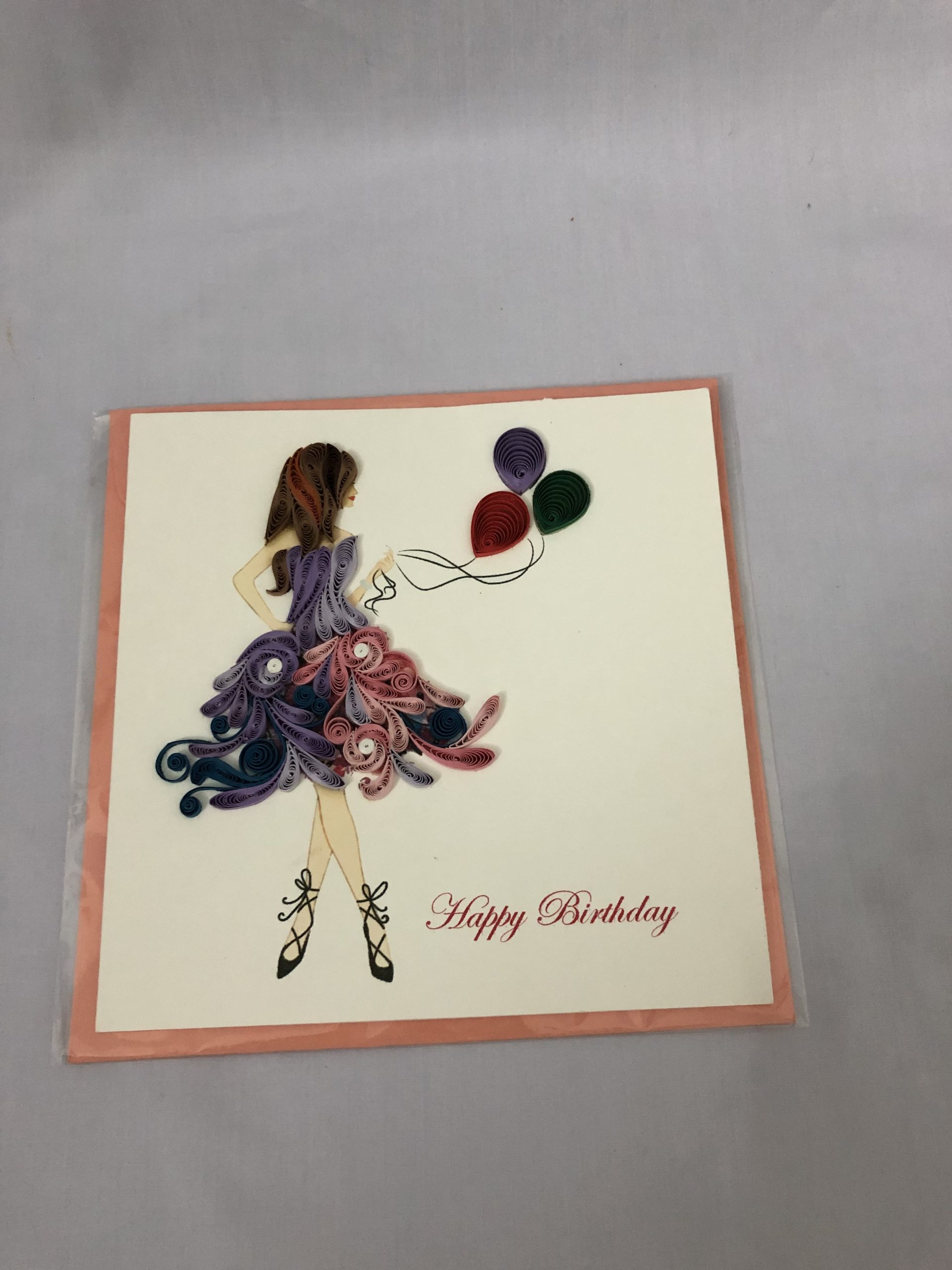 Thiệp giấy xoắn quilling kích thước 15 x 15 cm/thiệp