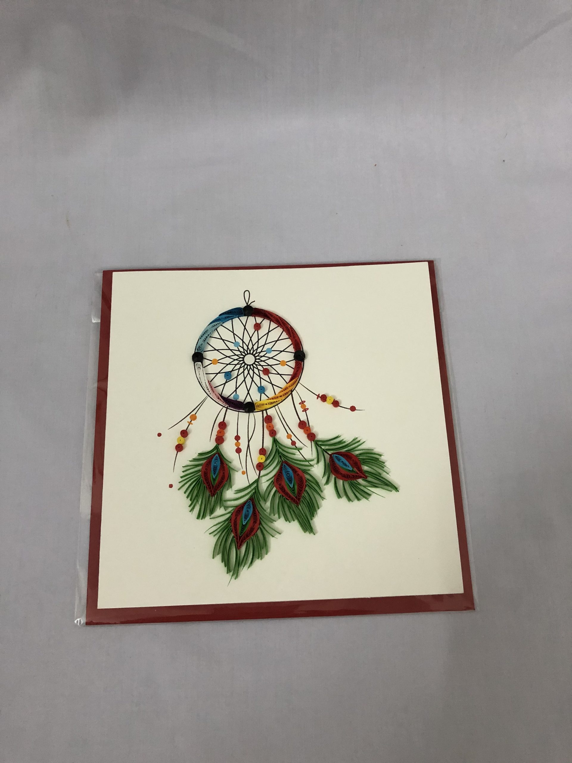 Thiệp giấy xoắn quilling kích thước 15 x 15 cm/thiệp