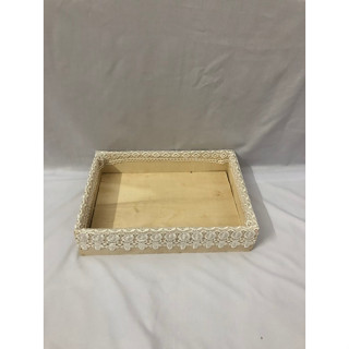 Khay gỗ ren làm giỏ quà tết/trái cây/quà tặng kích thước 25 x35 x7 cm/cái