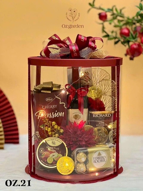 Hộp trụ tròn mica để quà tặng/gấu hoa/quà tết đk 30 cm cao 45 cm đủ màu/hộp
