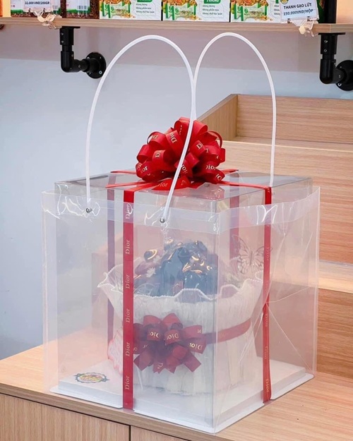 Túi mica trong đáy vuông để quà tặng/quà tết/ trái cây đủ kích thước/túi