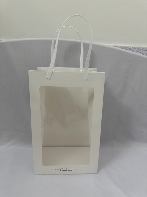 Túi giấy mặt kiếng màu trắng chữ thank you kích thước 37x23x15 cm/túi