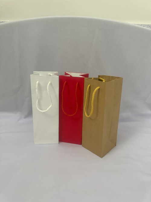 Túi giấy đựng rượu vang/chai mật ong/chai lọ đủ màu kích thước 27×9,5×9,5 cm/túi