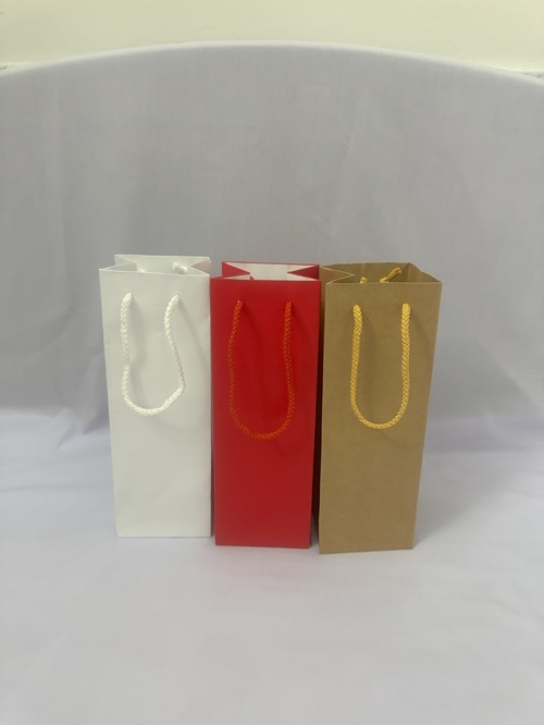 Túi giấy đựng rượu vang/chai mật ong/chai lọ đủ màu kích thước 27×9,5×9,5 cm/túi