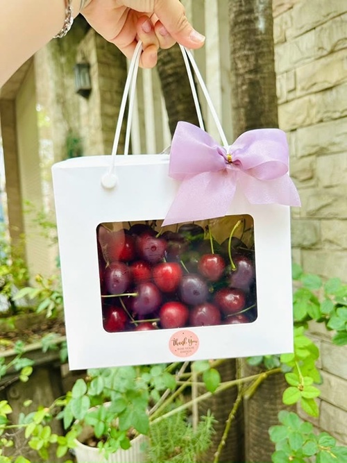 Hộp giấy mặt kiếng có quai xách kt 10 x 14 x 6 cm/hộp